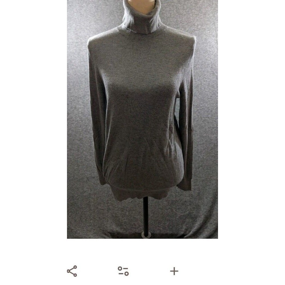 Faded Glory Women's Turtle neck Sweater Heather Gray Long Sleeve Knit Size Large
